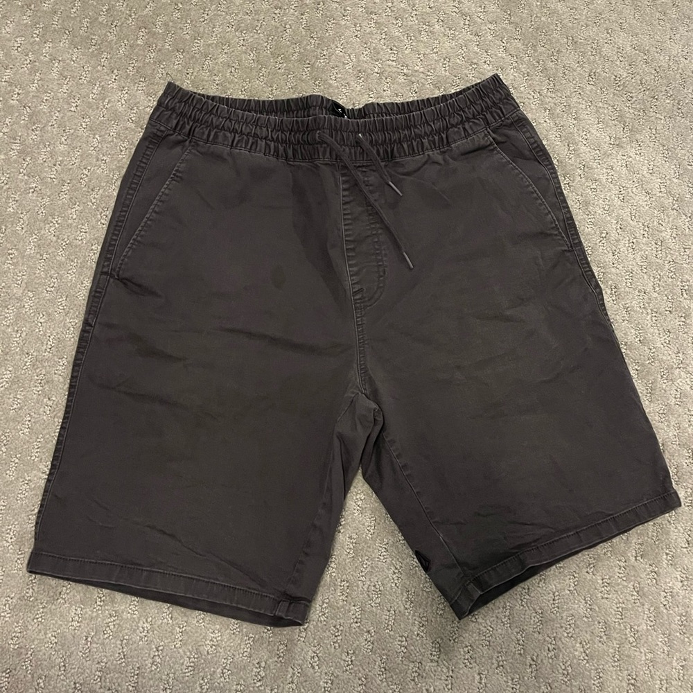 Mens Gray Elastic/Drawstring Waist Shorts
